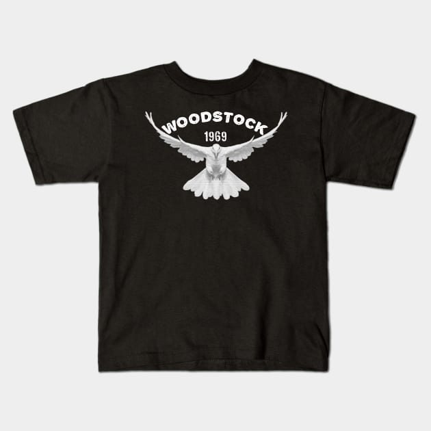 Woodstock peace dove Kids T-Shirt by emma17